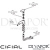 Cifial 32410T2.U TH251 Mono Bidet Mixer Dimension